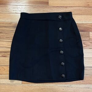 Sézane Black Romane knit mini skirt size L